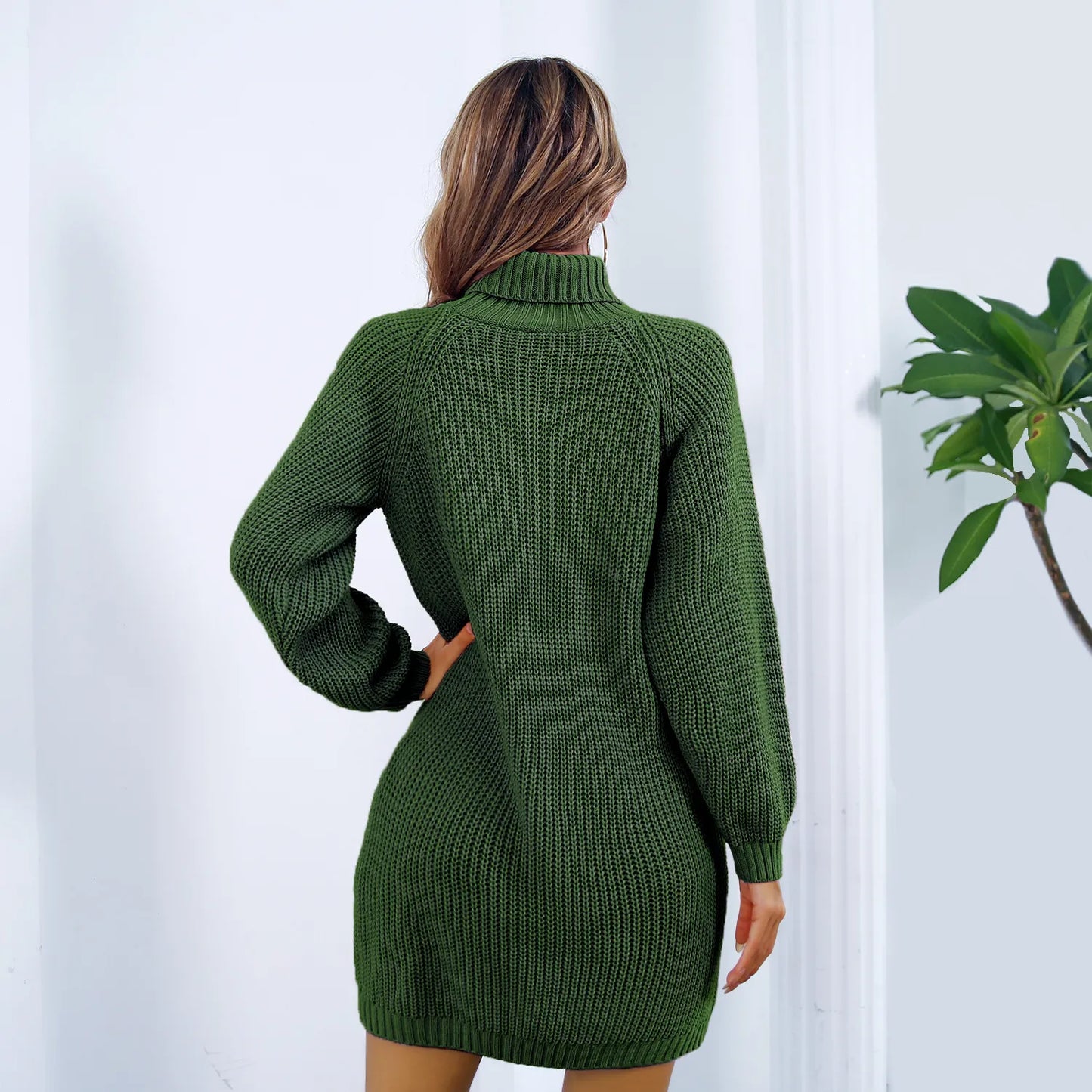 Elena™ | Elegantes Rollkragen Strickkleid