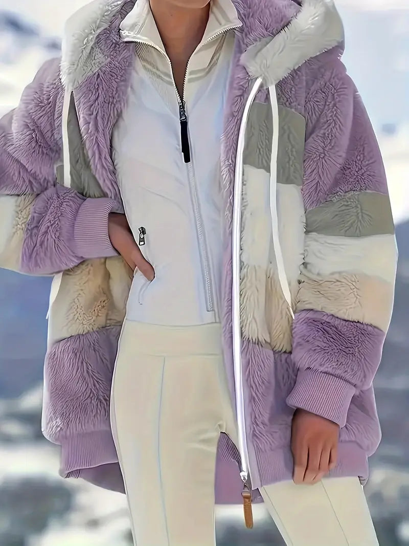 Lea™ | Hoodie-Jacke aus Plüsch in Multicolor