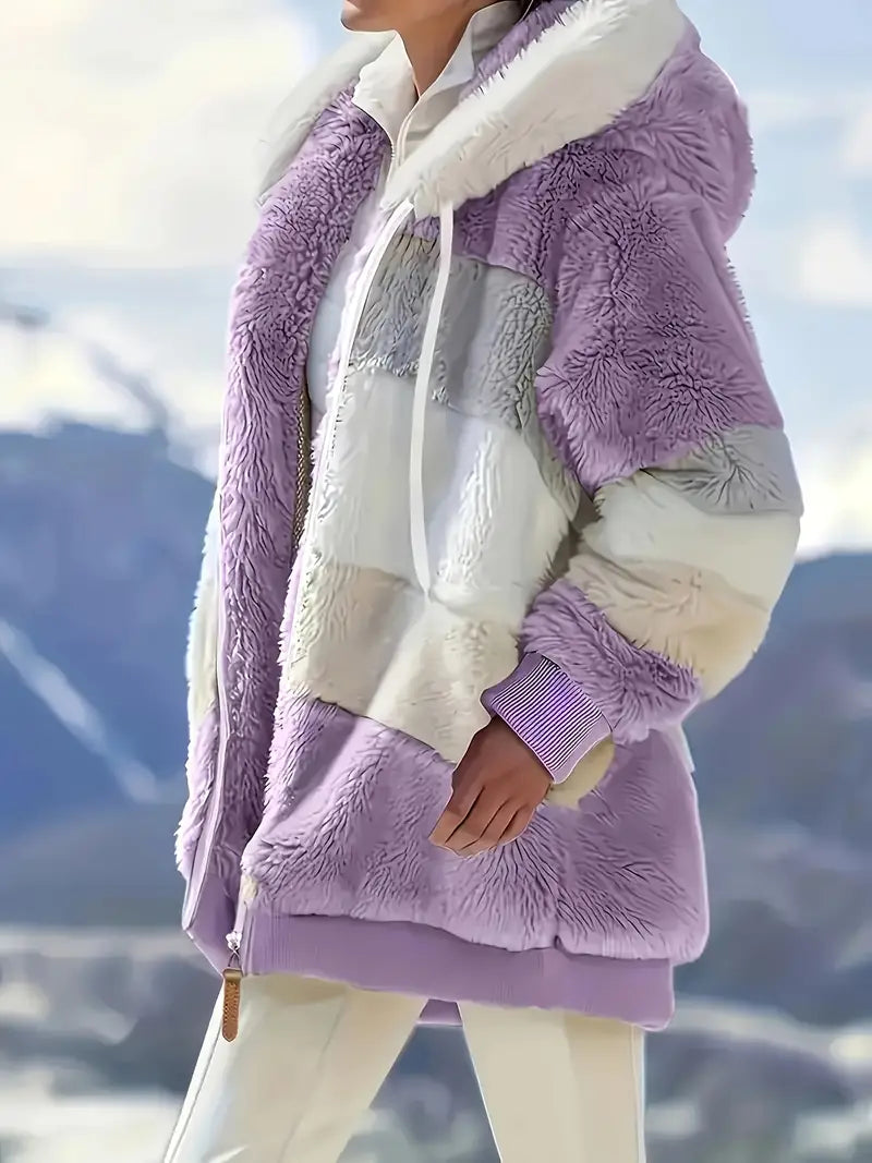 Lea™ | Hoodie-Jacke aus Plüsch in Multicolor