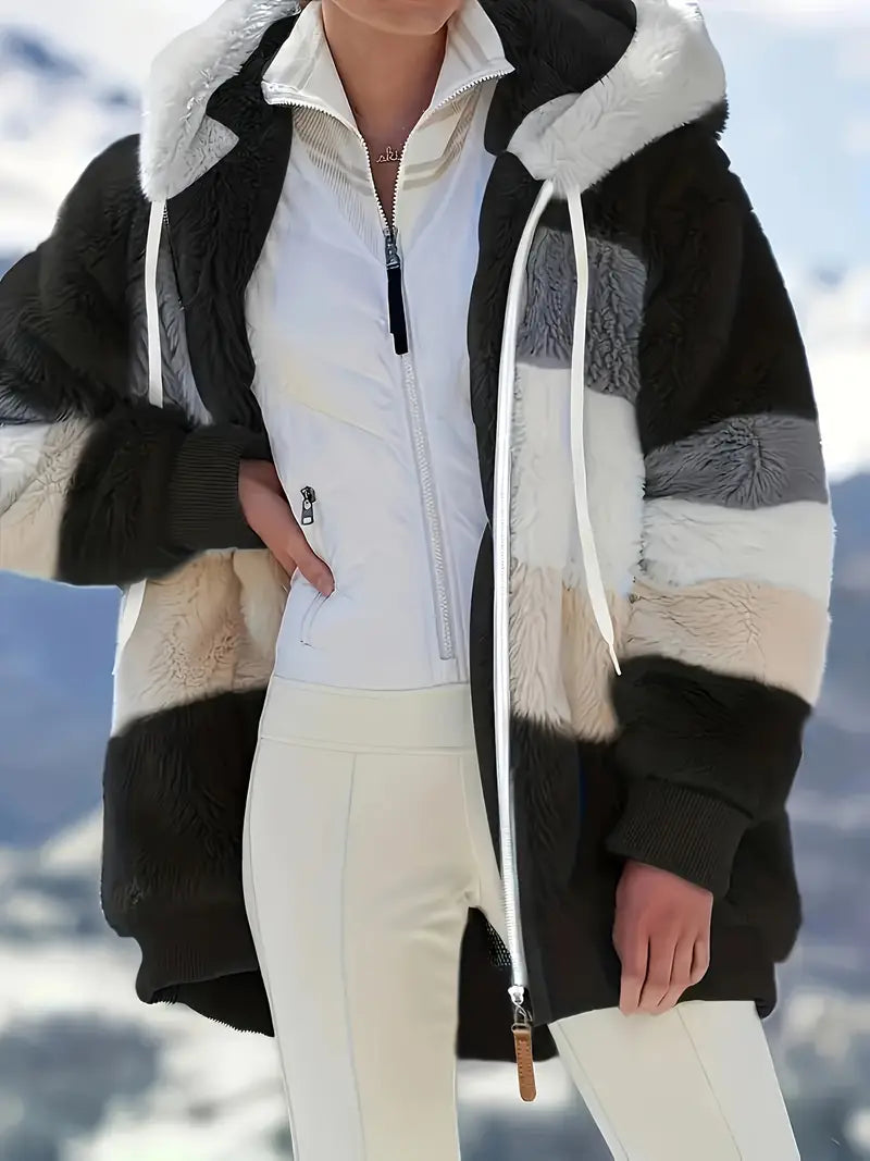 Lea™ | Hoodie-Jacke aus Plüsch in Multicolor