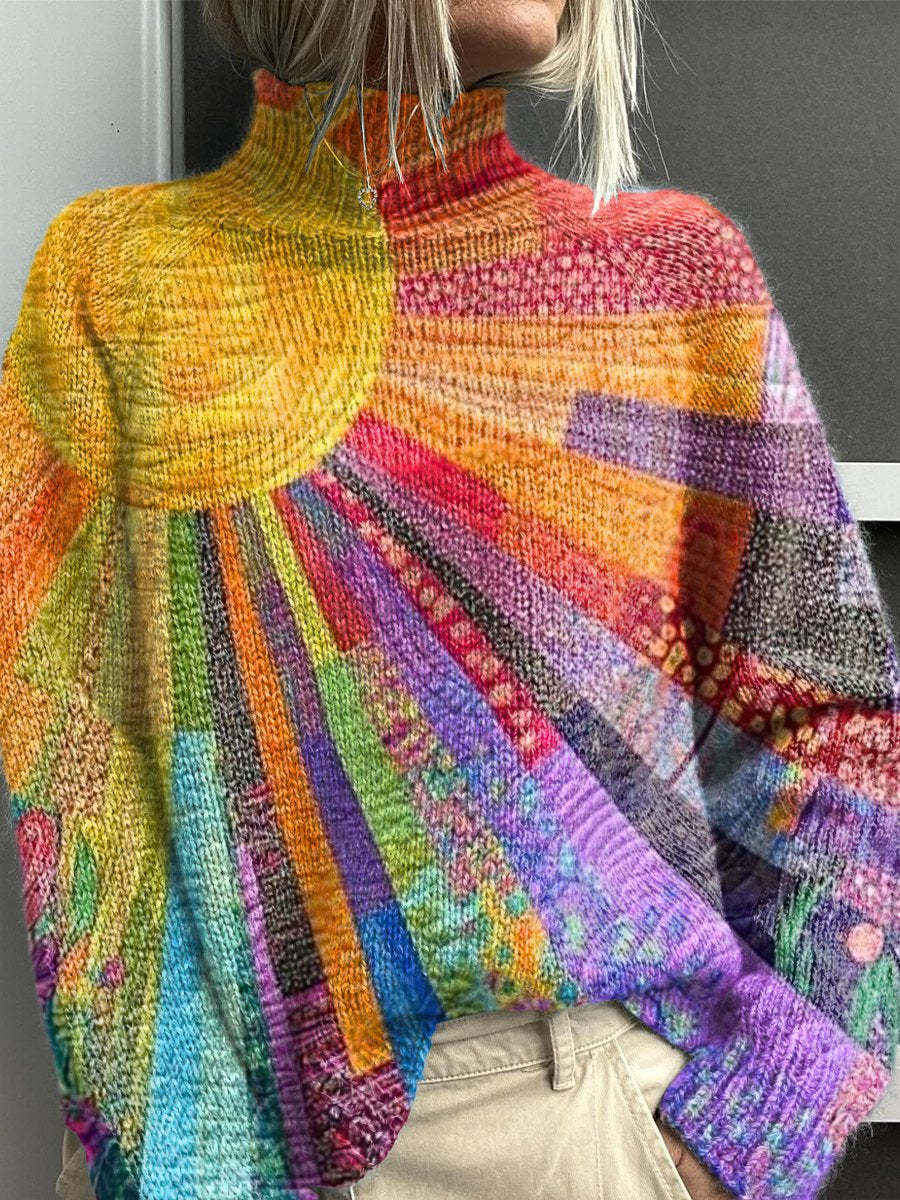 Sheila™ | Bunter Rollkragenpullover