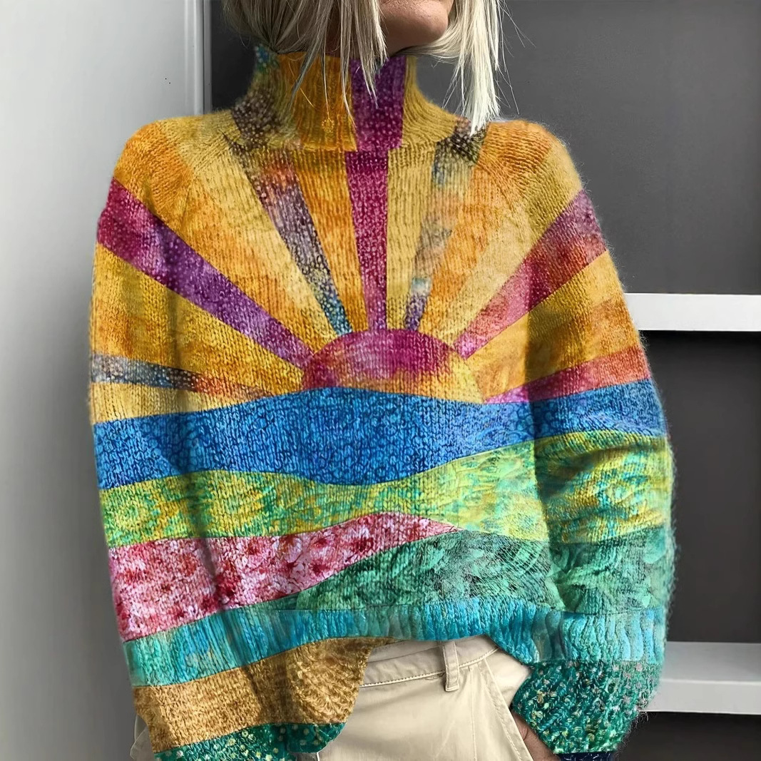Sheila™ | Bunter Rollkragenpullover