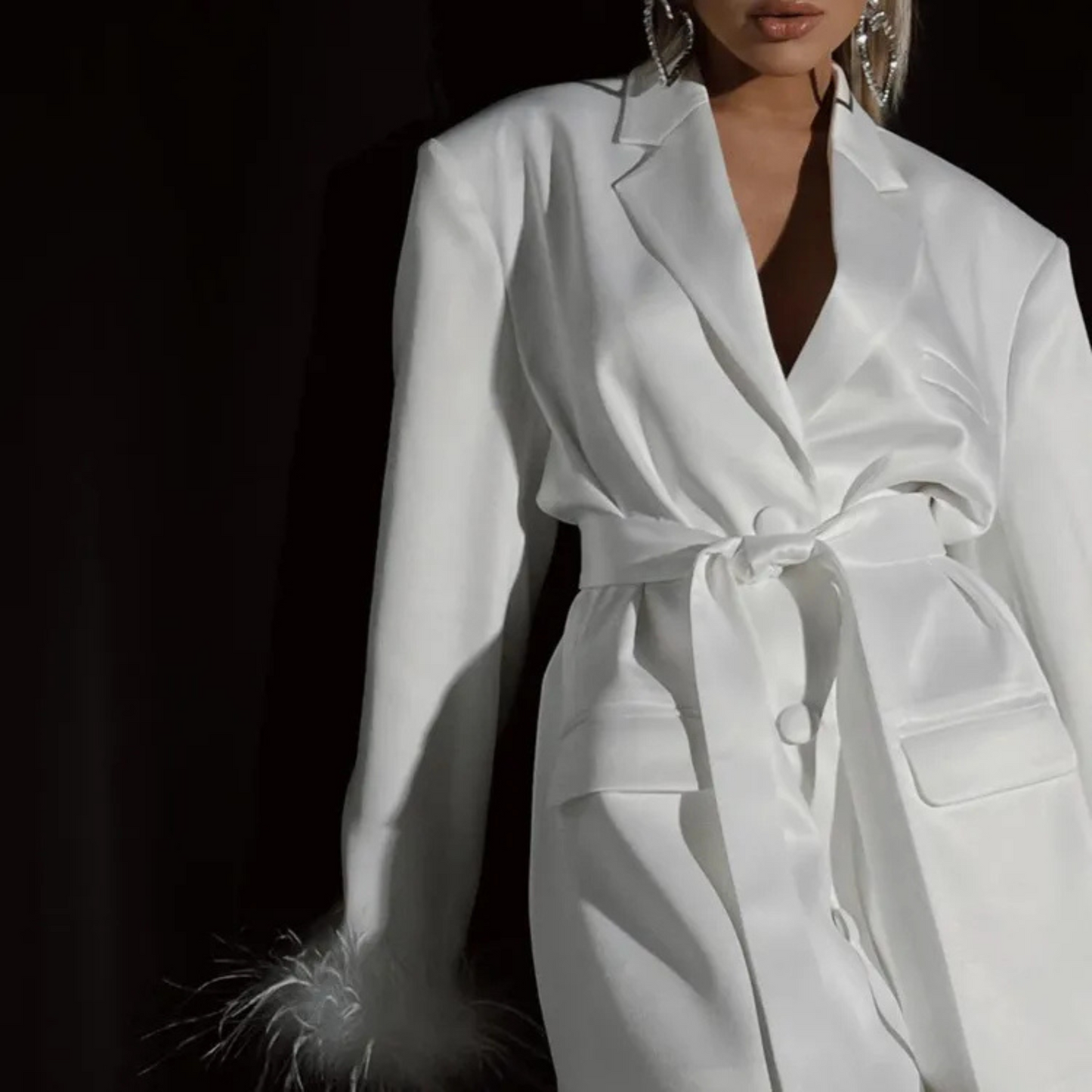 Serena™ | Ostrichfeder Langarmkleid