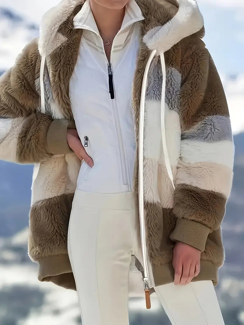 Lea™ | Hoodie-Jacke aus Plüsch in Multicolor