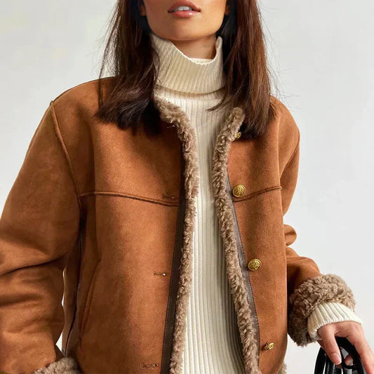 Rosalie™ | Schafsleder Knopfjacke