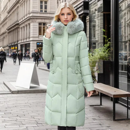 Freya™ | Winter-Langmantel mit Pelzkragen