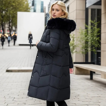 Freya™ | Winter-Langmantel mit Pelzkragen
