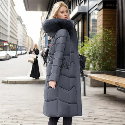 Freya™ | Winter-Langmantel mit Pelzkragen