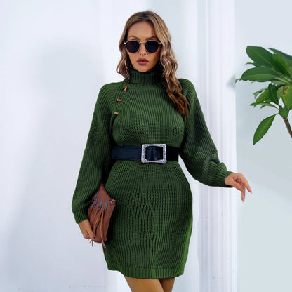 Elena™ | Elegantes Rollkragen Strickkleid