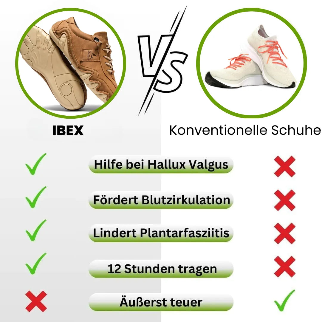 Ibex - ergonomischer, schmerzlindernder & wasserdichter Leder-Barfußschuh